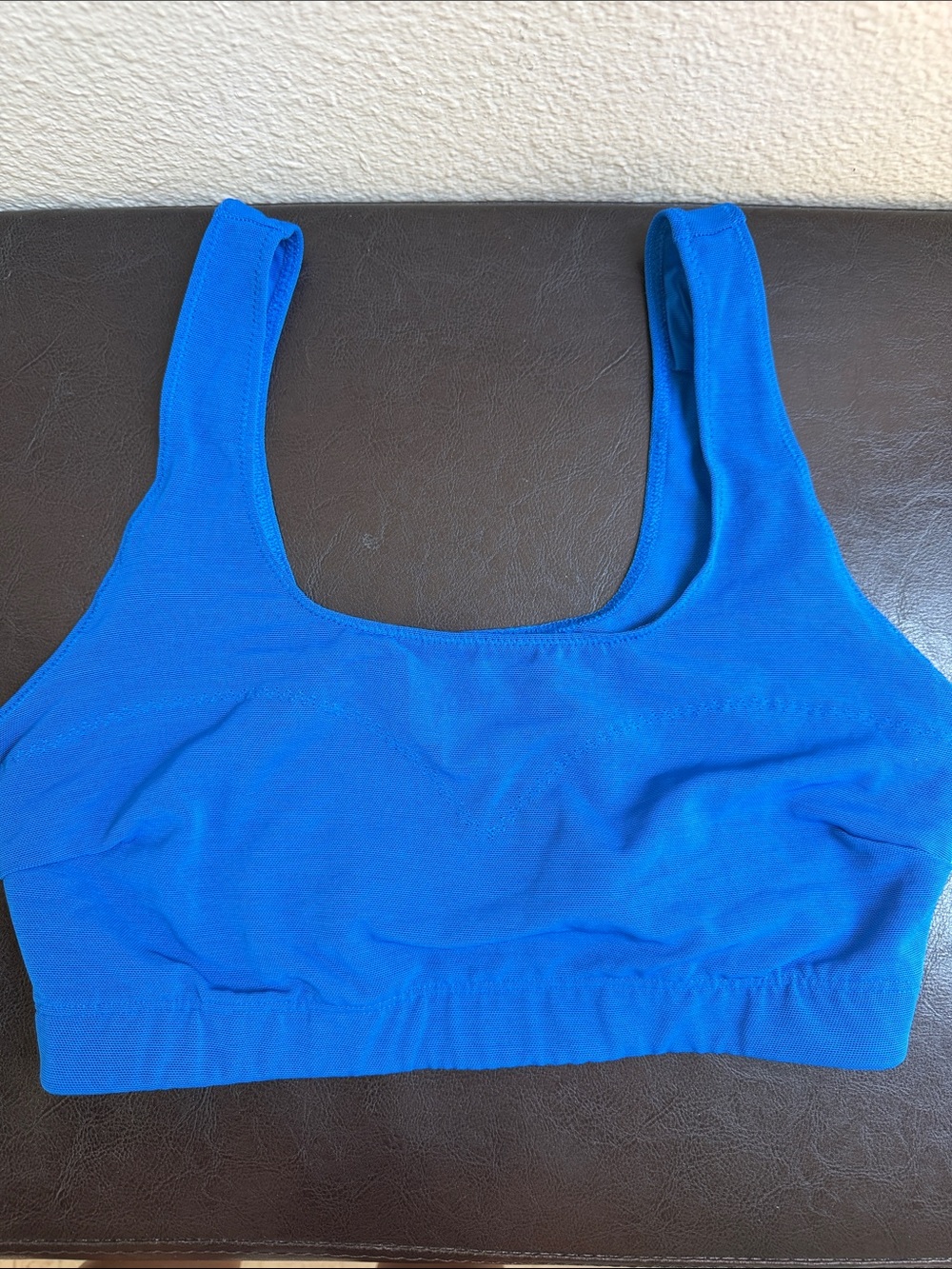 Blue Seamless Scoop Neck Bralette